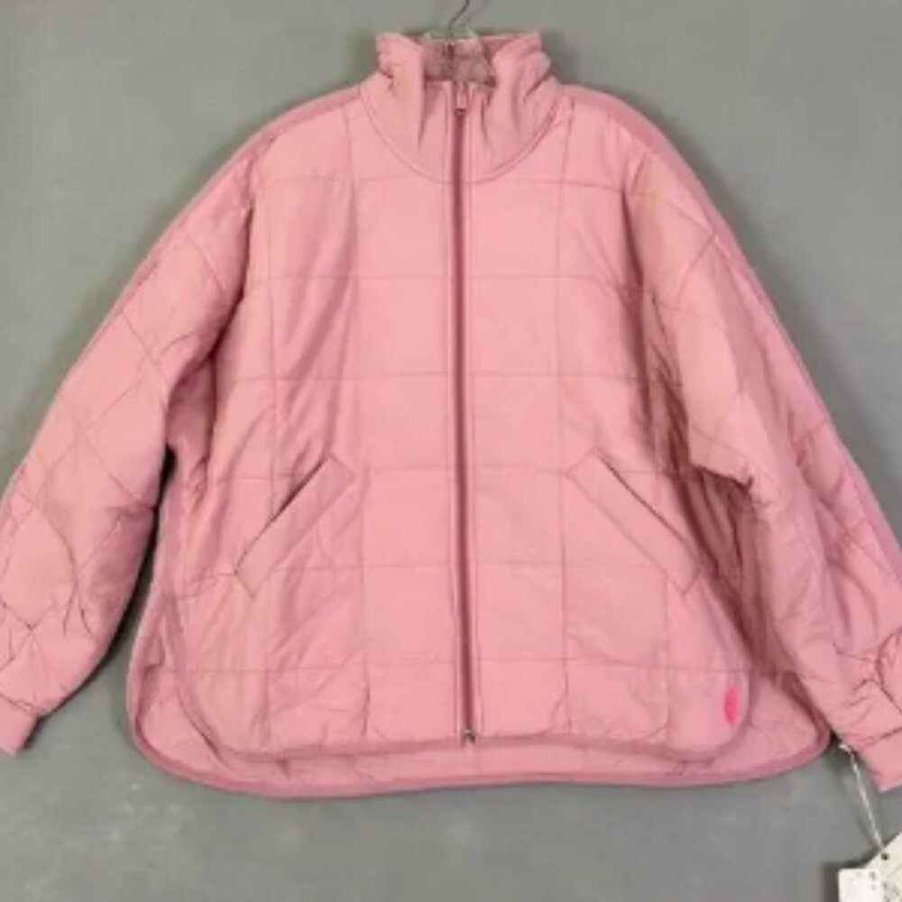 FP Movement X Hatch Maternity Puffer Jacket Women Sz Small Packable Casual Pink